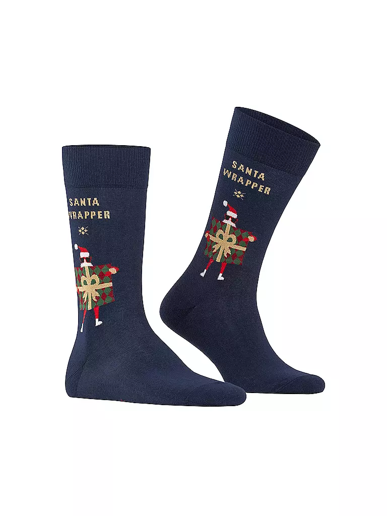 Burlington Herren Socken X Mas Wrapper Marine Dunkelblau